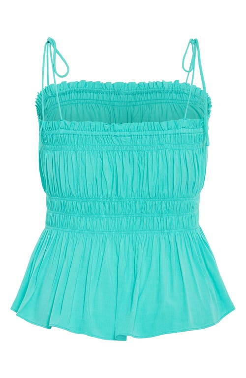 City Chic Lyla Tie Strap Peplum Tank In Green
