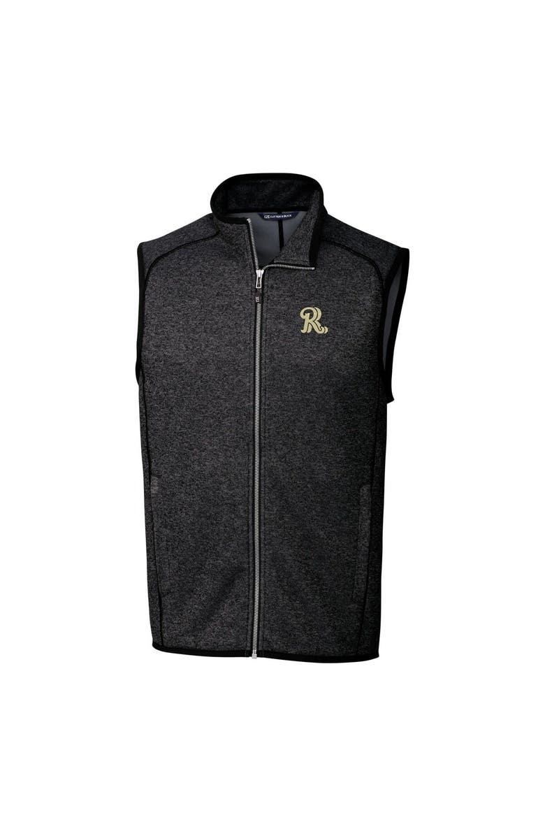Cutter & Buck Men's Cutter & Buck Heather Charcoal Frisco RoughRiders Mainsail Sweater-Knit Full-Zip Vest, Alternate, color, 