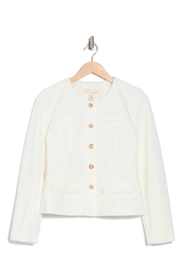 Europe Ponte Jacket, Alternate, color, GARDENIA