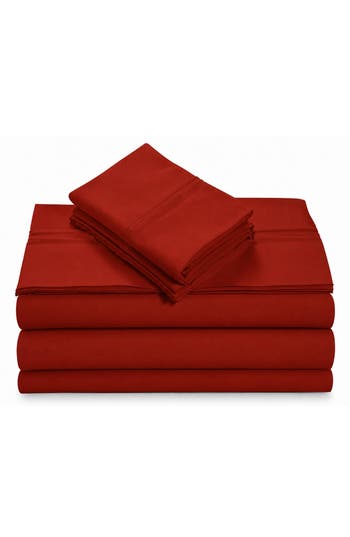 Azores Home 110 Gsm Extra Deep Pocket Sheet Set In Rust