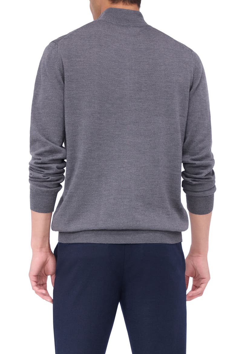 Merino Wool Quarter Zip Pullover, Alternate, color, ANTHRACITE