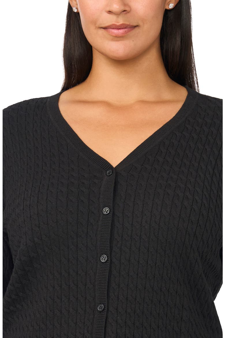 Cotton Cardigan, Alternate, color, RICH BLACK