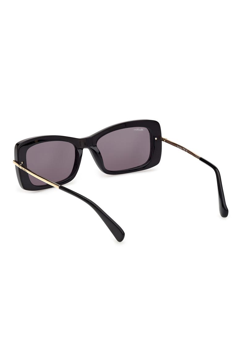 54mm Rectangular Sunglasses, Alternate, color, SHINY BLACK DEEP GOLD / SMOKE