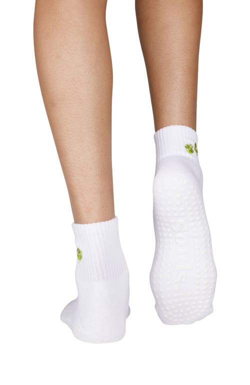 Souls. Shamrock Ankle Grip Socks In White