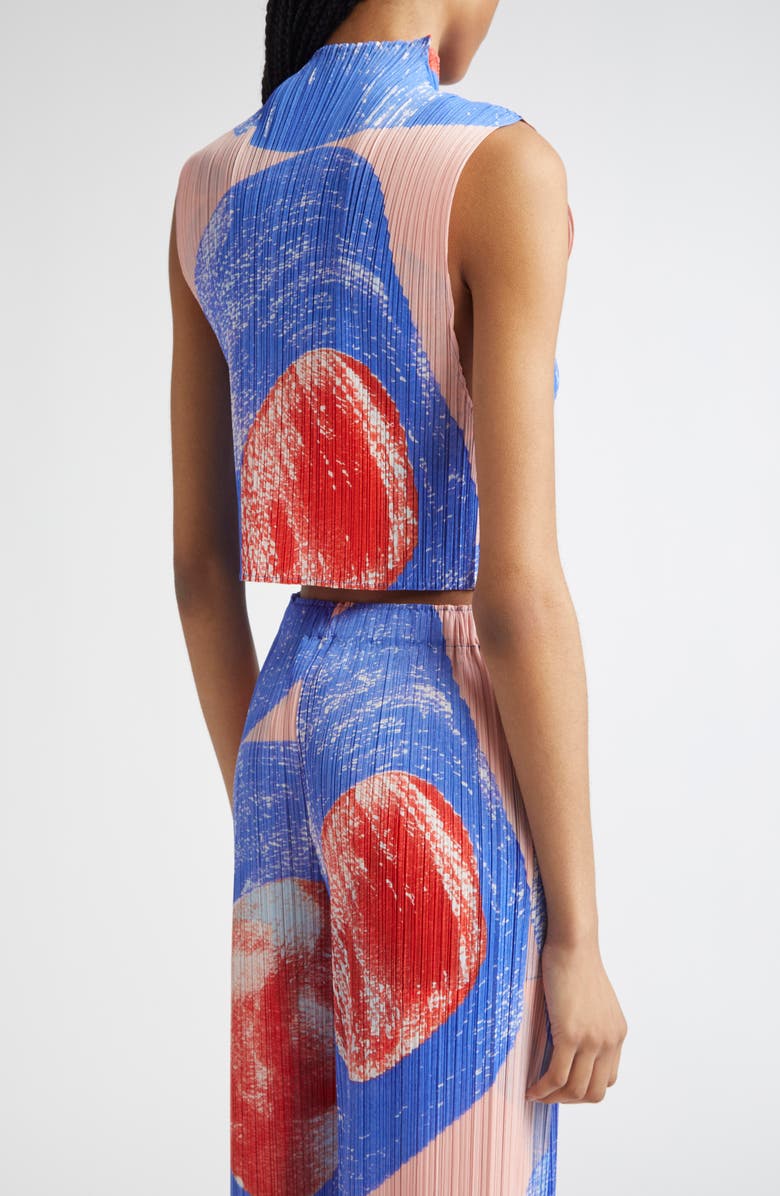 Pleats Please Issey Miyake Backlight Pleated Top, Alternate, color, Red