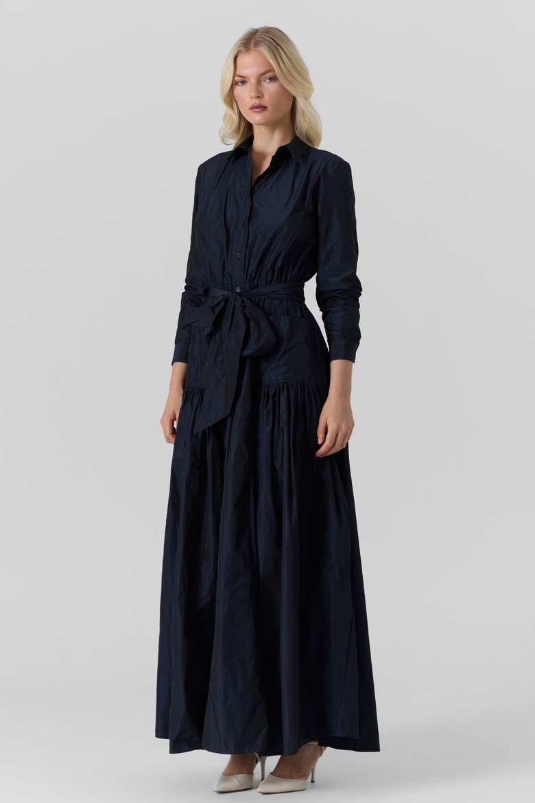 Bella Belted Dress, Alternate, color, Navy