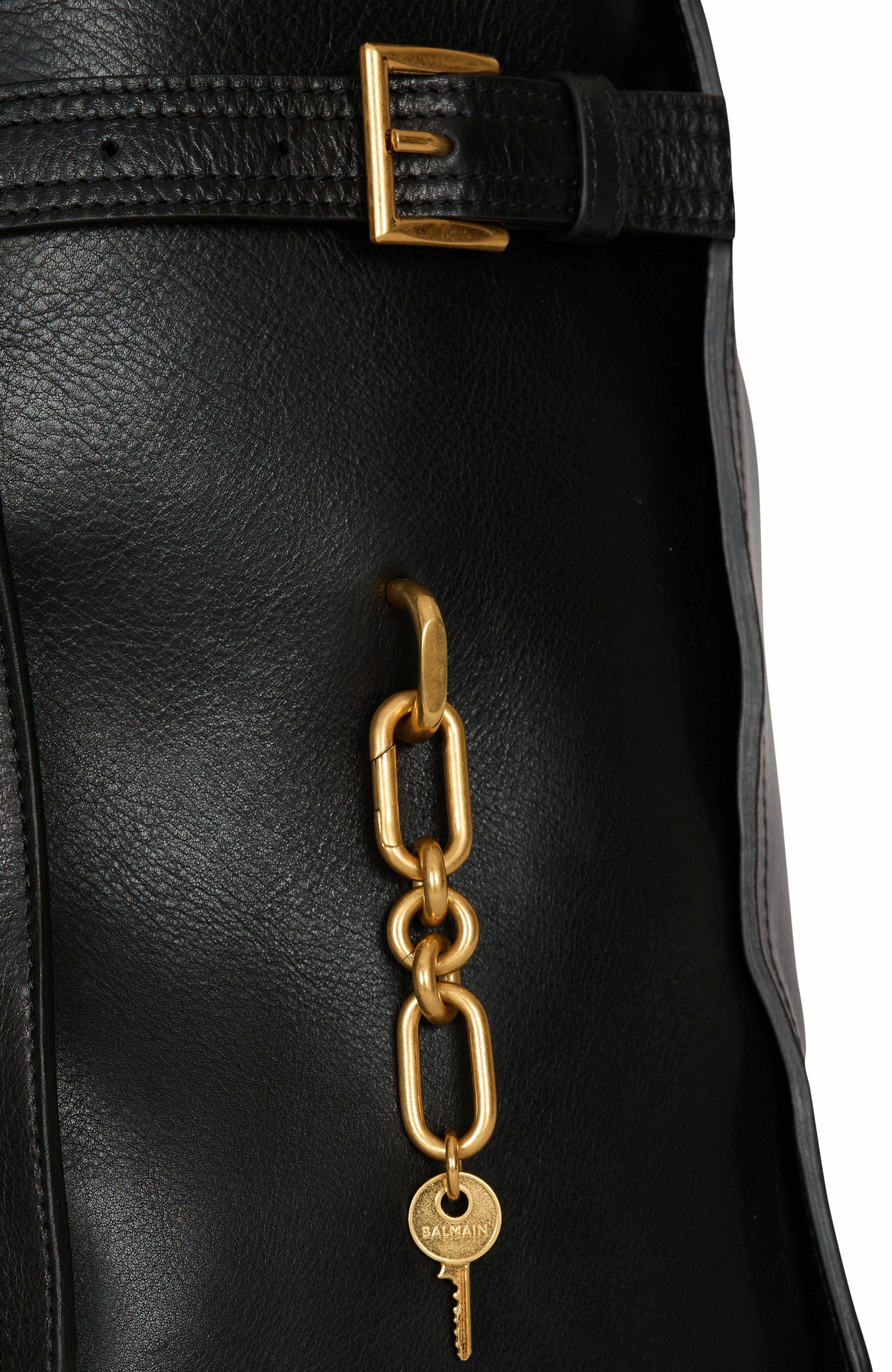 Pulse Large Waxed Calfskin Leather Tote Bag, Alternate, color, Black