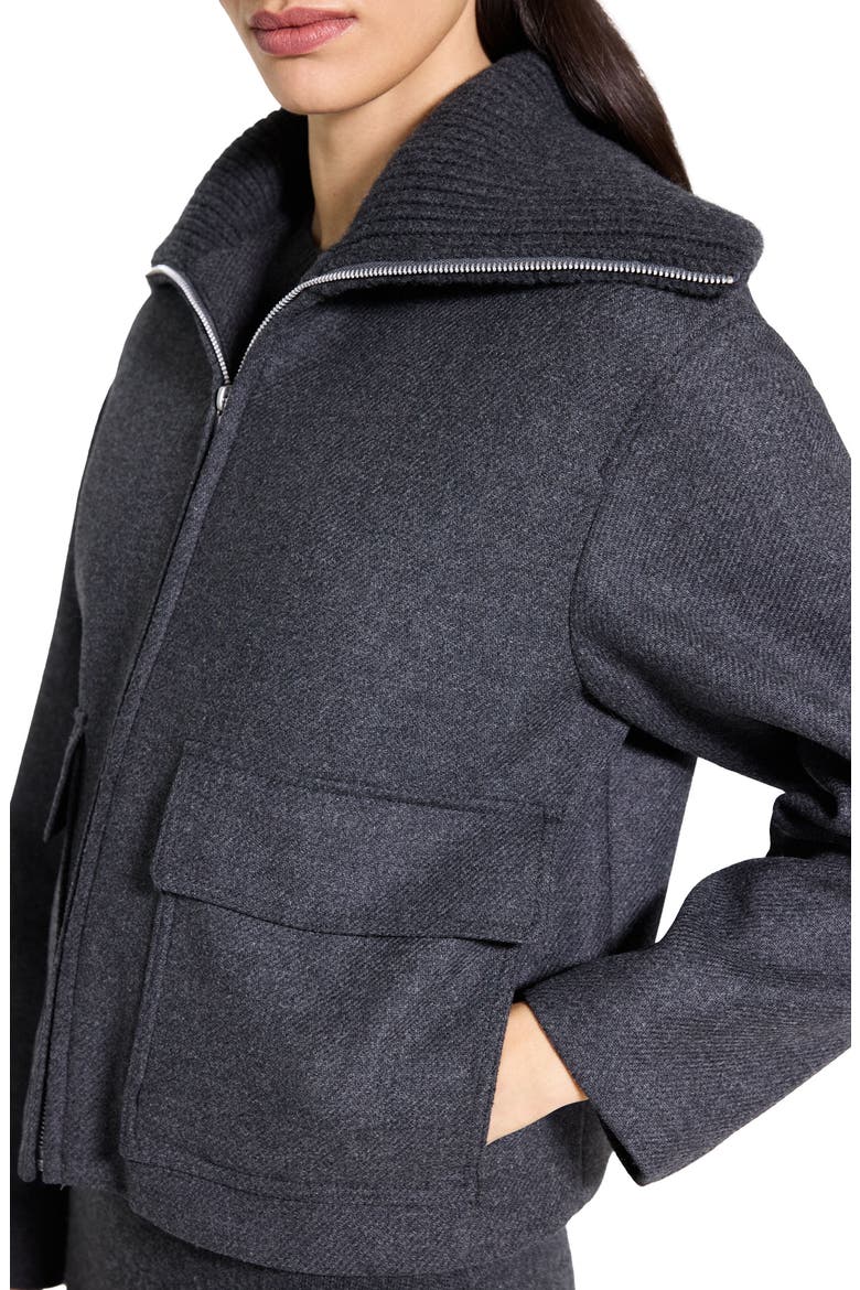 Wool Blend Zip Jacket, Alternate, color, NEW CHARCOAL MELANGE