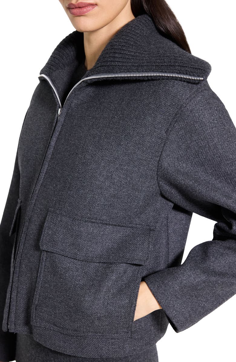 Theory Wool Blend Zip Jacket, Alternate, color, New Charcoal Melange