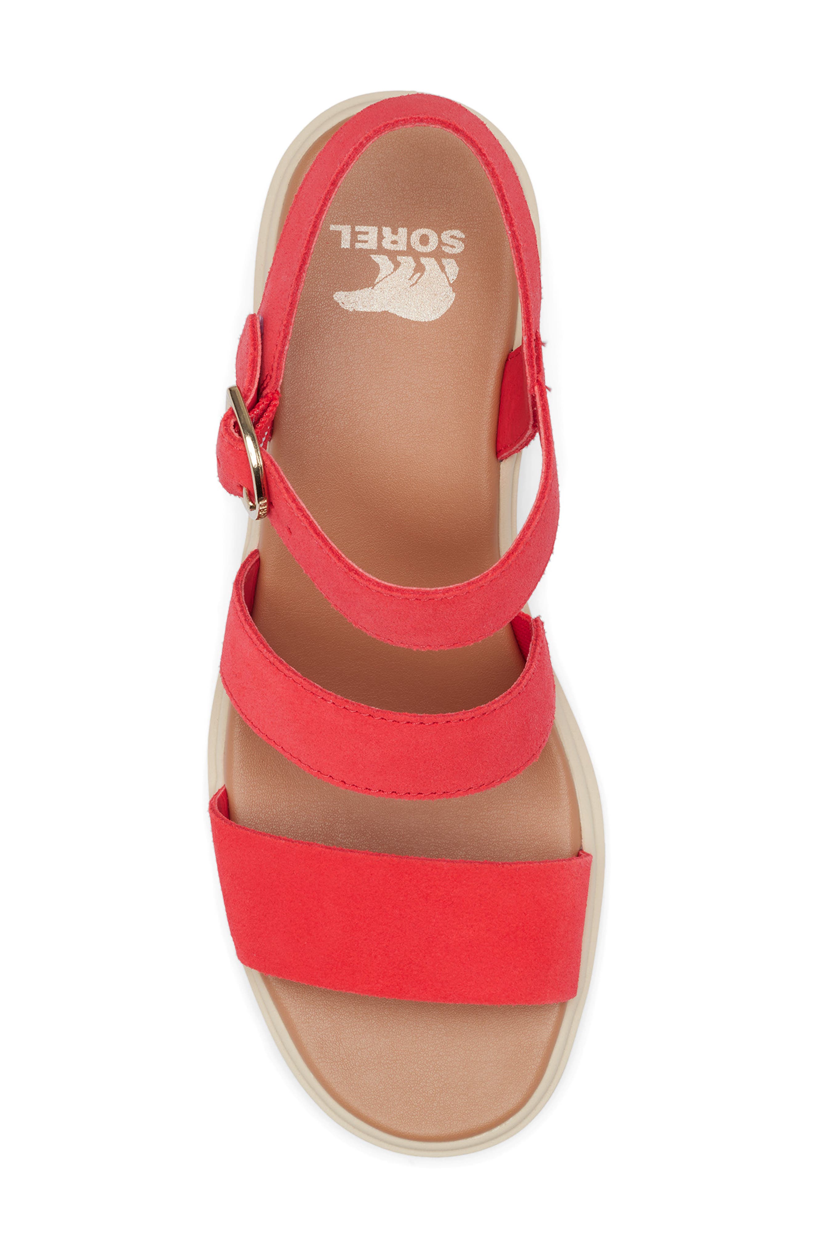 SOREL Joanie Ankle Strap Platform Sandal, Alternate, color, Red Glo/ Honey White