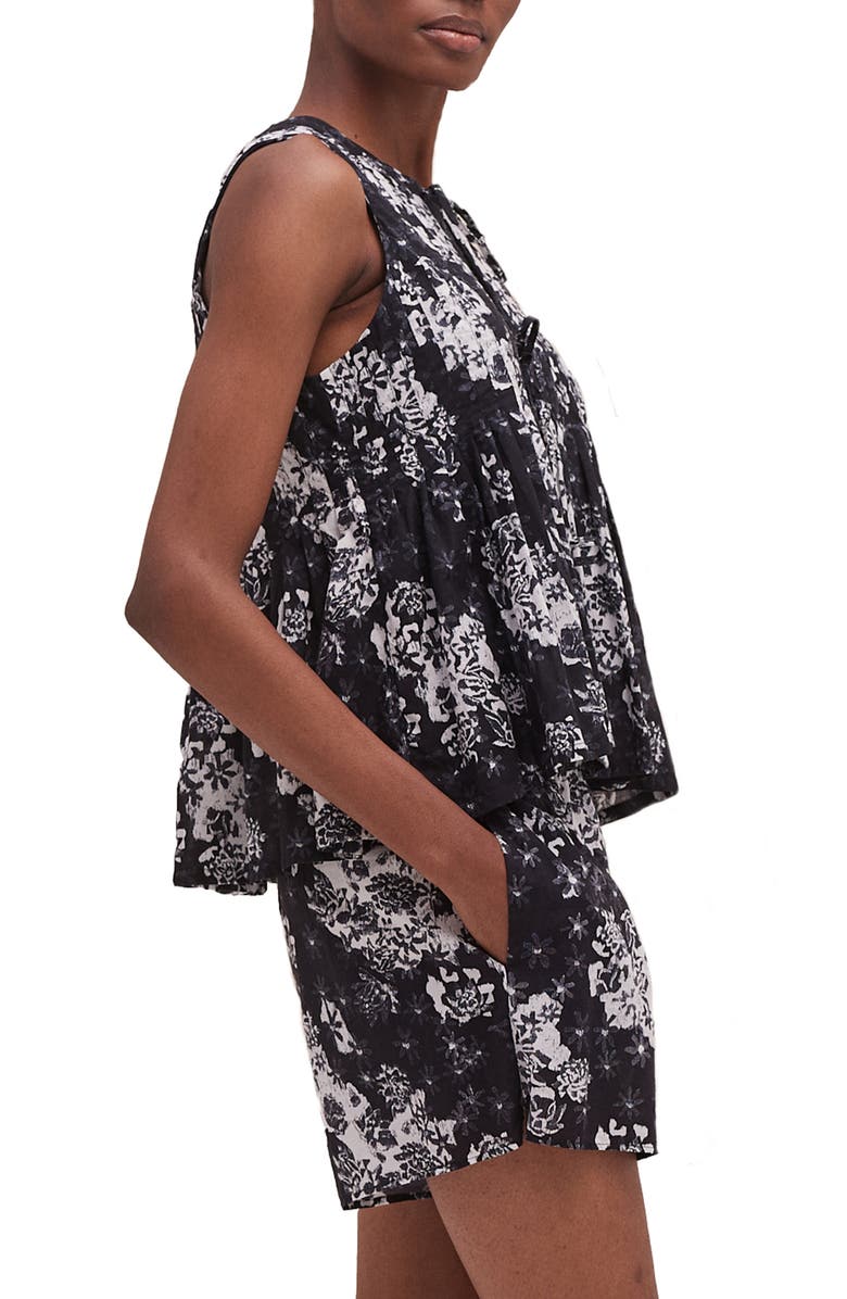 Desmond & Dempsey Pleated Cotton Short Pajamas, Alternate, color, 