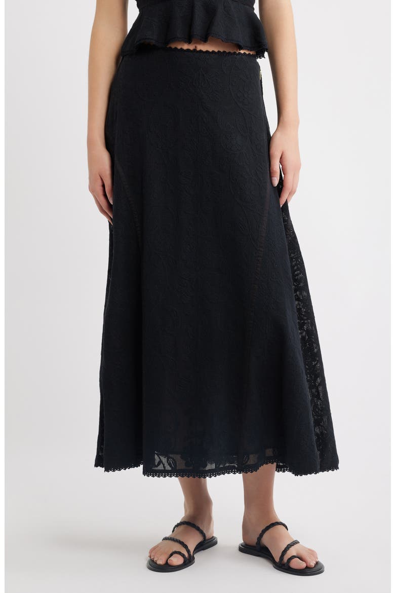 Gossamer Midi Skirt, Main, color, BLACK