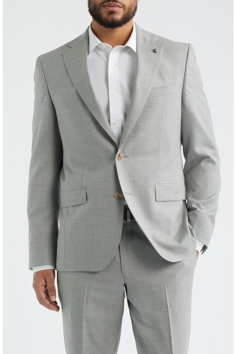 Esprit Contemporary Fit Light Grey Micro Houndstooth Super 130s Wool Suit, Alternate, color, LIGHT GREY