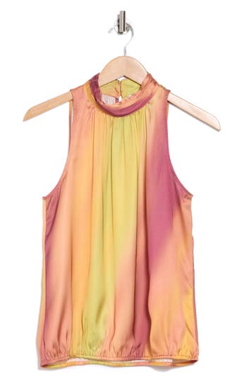 Dr2 By Daniel Rainn Satin Halter Top In Multi