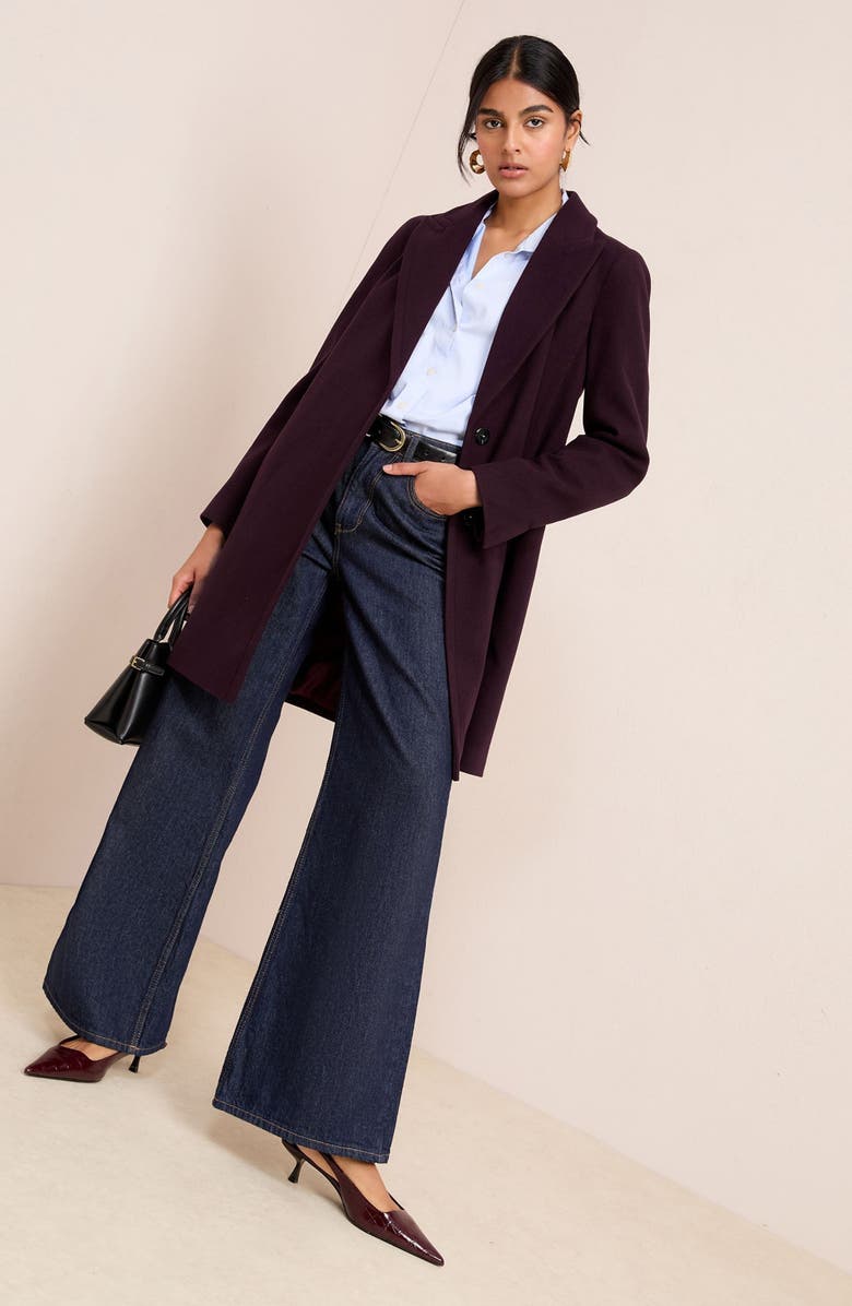 Friends Like These Front Snap Coat, Alternate, color, Burgundy Red