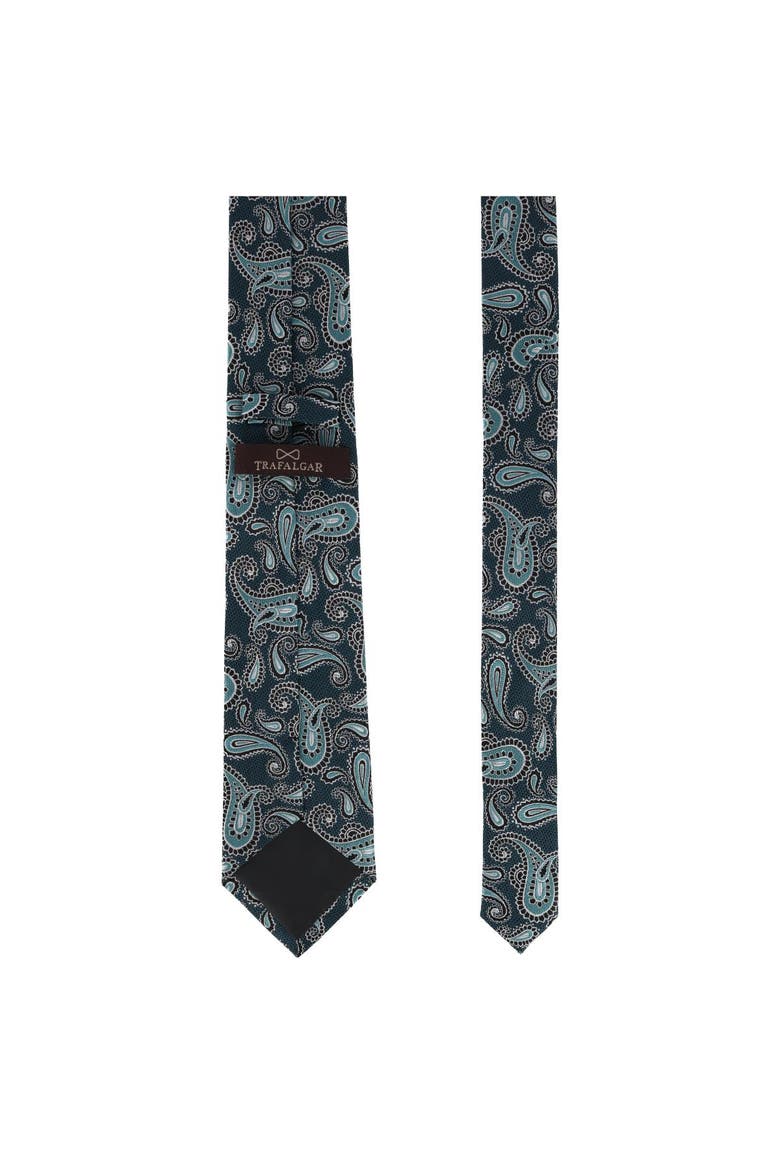 Wharton Wavy Paisley Silk Novelty Necktie, Alternate, color, Green