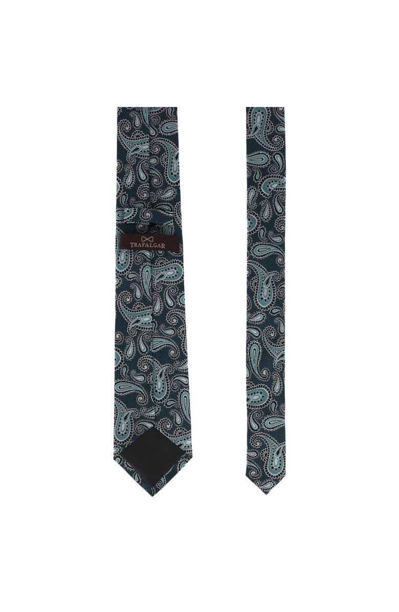 Trafalgar Wharton Wavy Paisley Silk Novelty Necktie, Alternate, color, Green