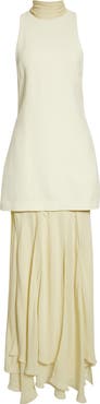 Brandon Maxwell The Leonie Layered Crepe & Silk Chiffon Dress