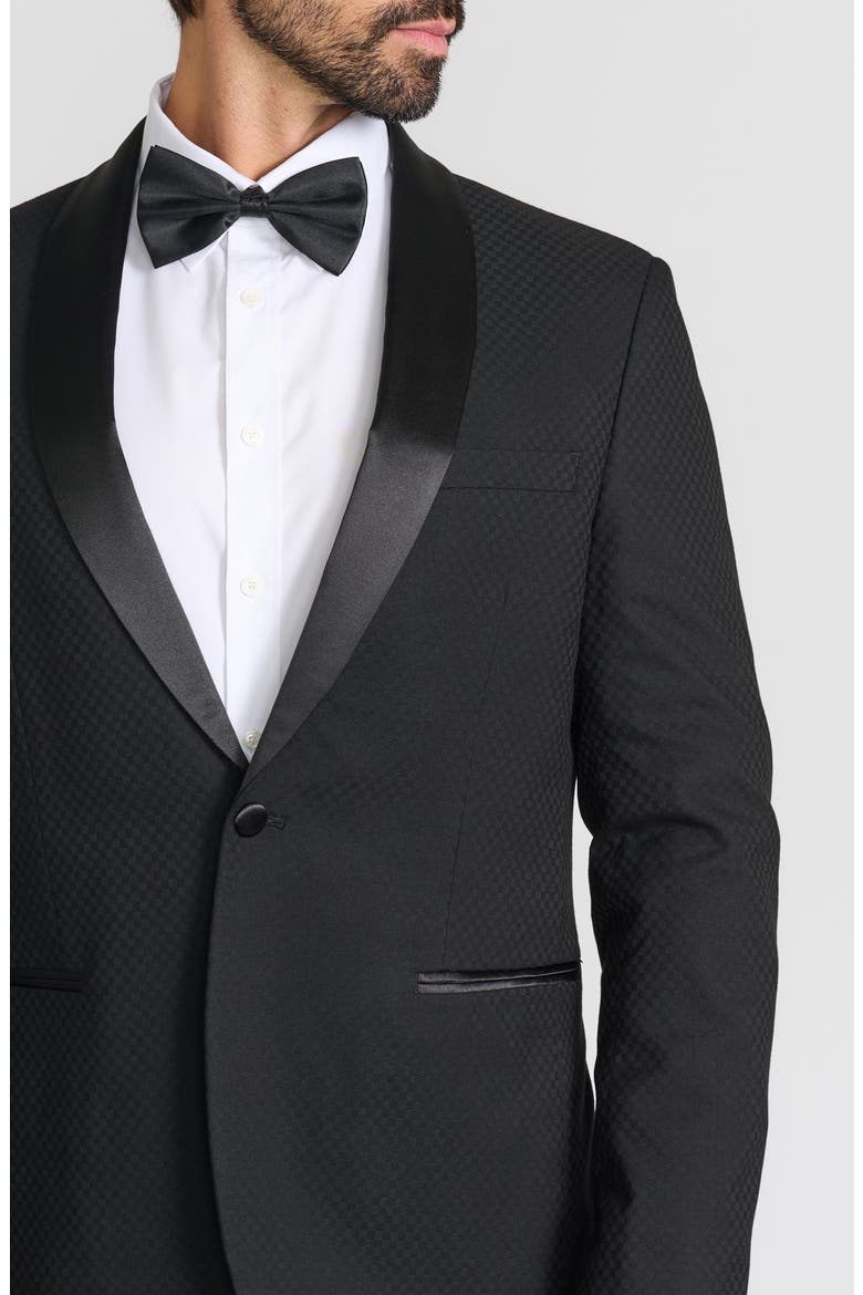 Tonal Jacquard Dinner Jacket, Alternate, color, BLACK