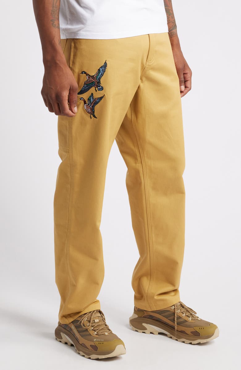Carhartt Work In Progress Ducks Embroidered Relaxed Straight Leg Pants, Alternate, color, 
