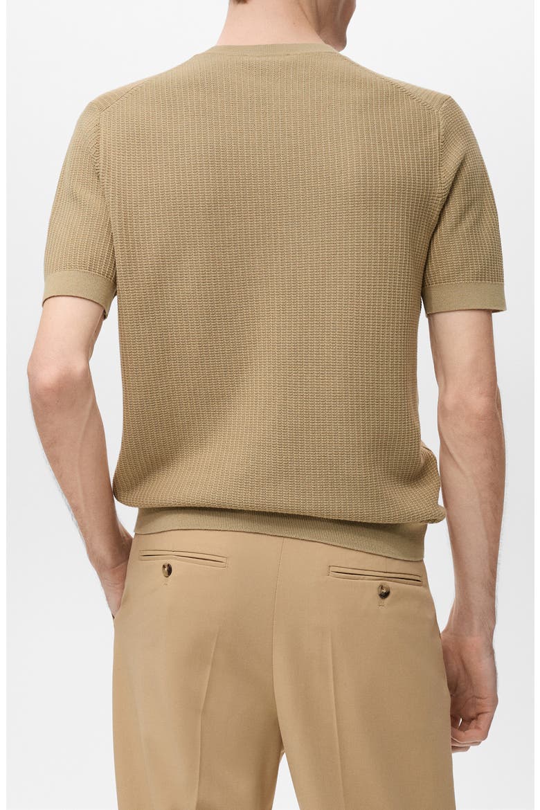 Textured Cotton Knit T-Shirt, Alternate, color, BEIGE