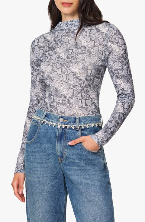 Turtleneck Cotton Blend Top