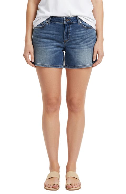 Side Vent Denim Shorts