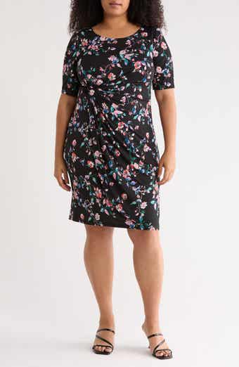 Floral Gathered Midi Dress