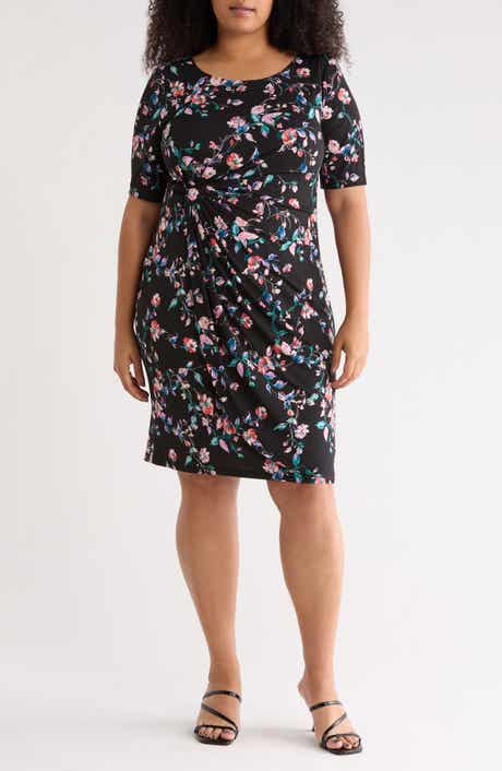 Connected Apparel Floral Gathered Midi Dress