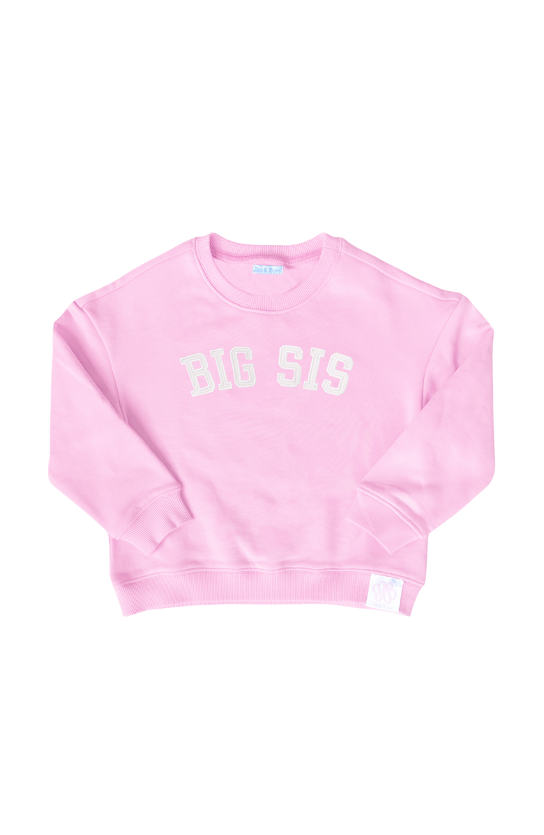 Bits & Bows Big Sis Sweatshirt, Main, color, Pink/White