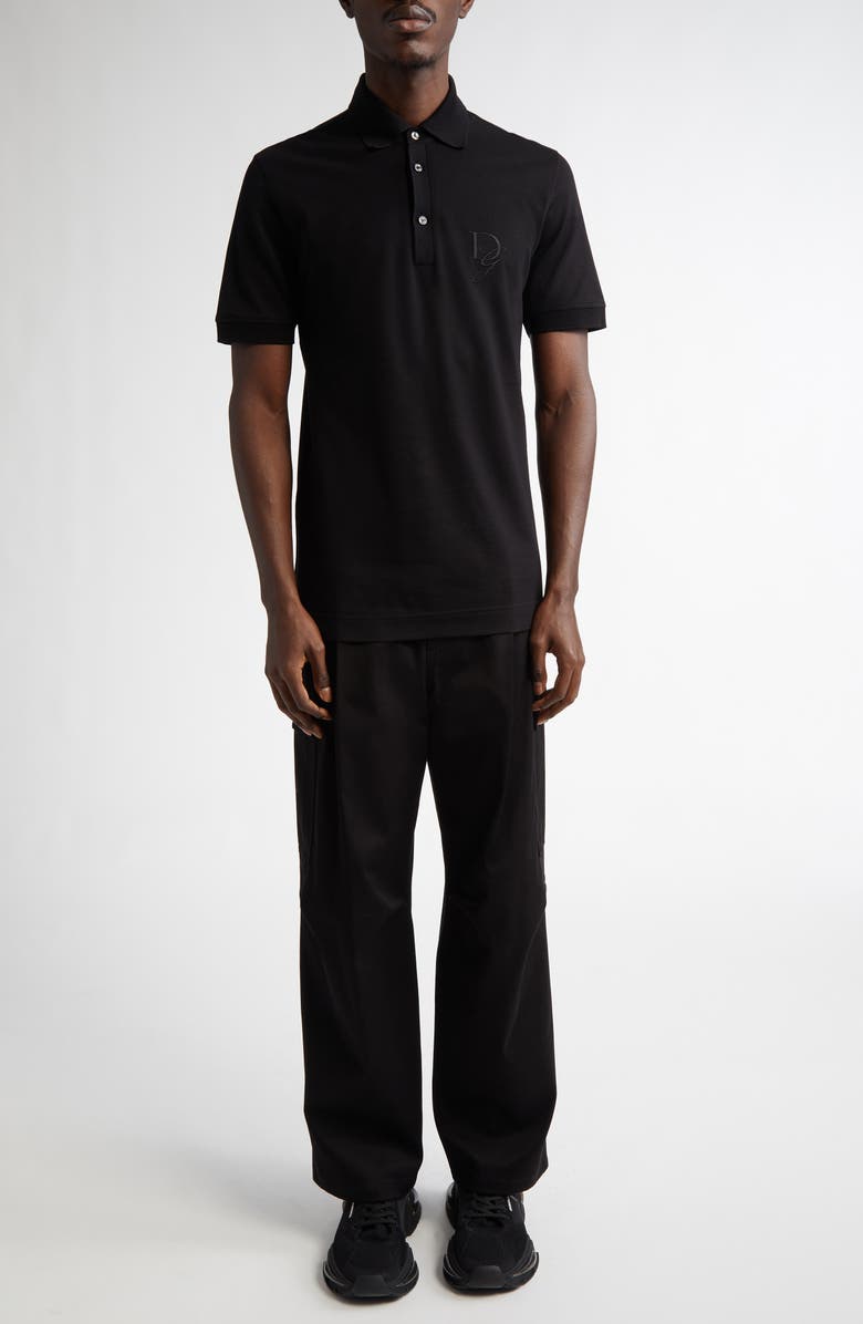 Dolce&Gabbana Embroidered Logo Cotton Piqué Polo, Alternate, color, 