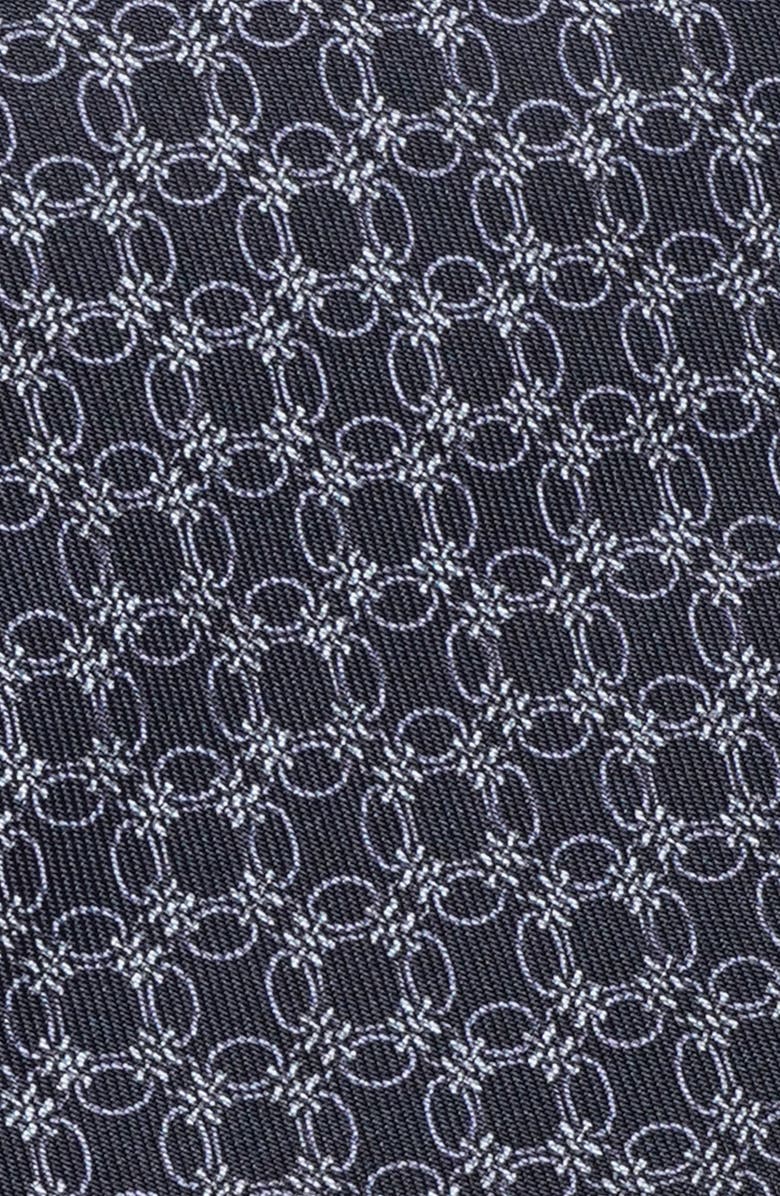 Jack Victor Prospect Chain Link Print Silk Tie, Alternate, color, Navy