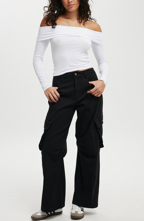 Shop Cotton On Cody Baggy Cargo Pant In Black