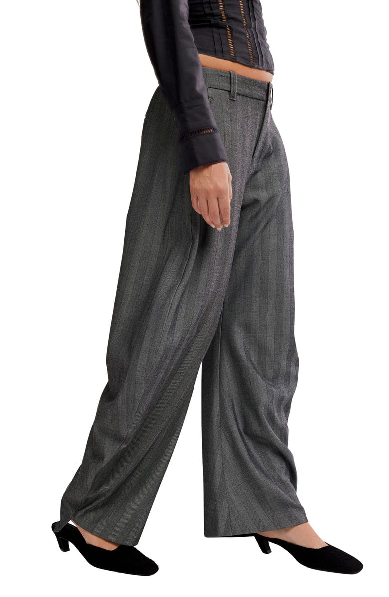 Free People Spotlight Pinstripe Barrel Leg Pants, Alternate, color, 