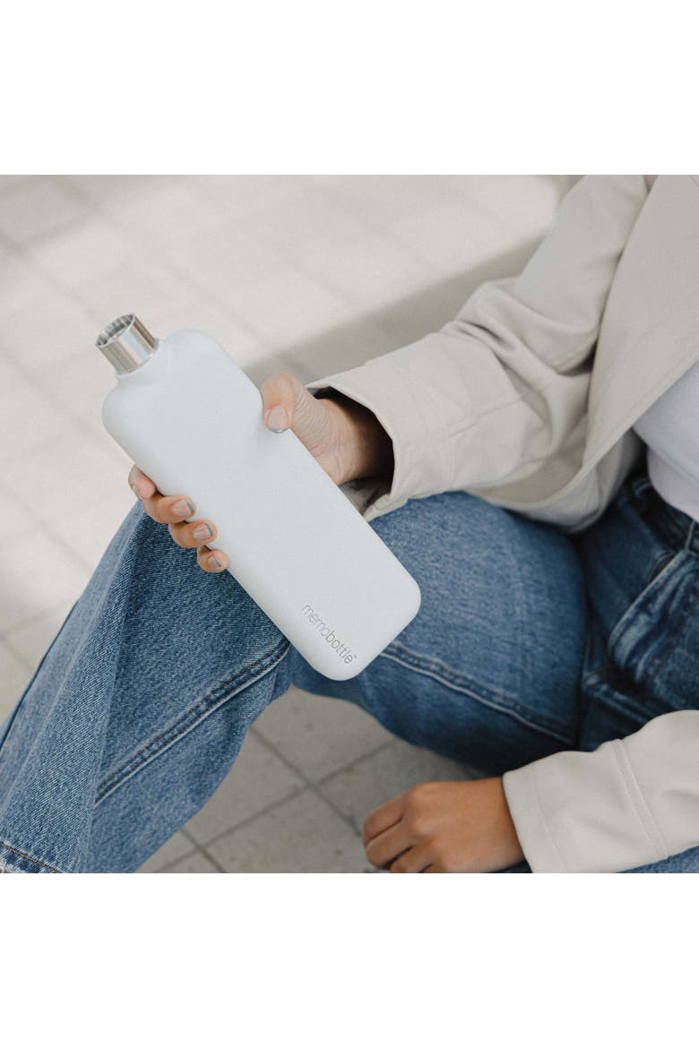 Slim Memobottle - Stainless Steel, Alternate, color, White