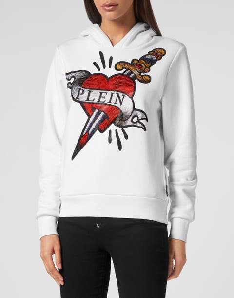 Cropped Hoodie Man Fit Love Tattoo Women