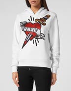 PHILIPP PLEIN Cropped Hoodie Man Fit Love Tattoo Women
