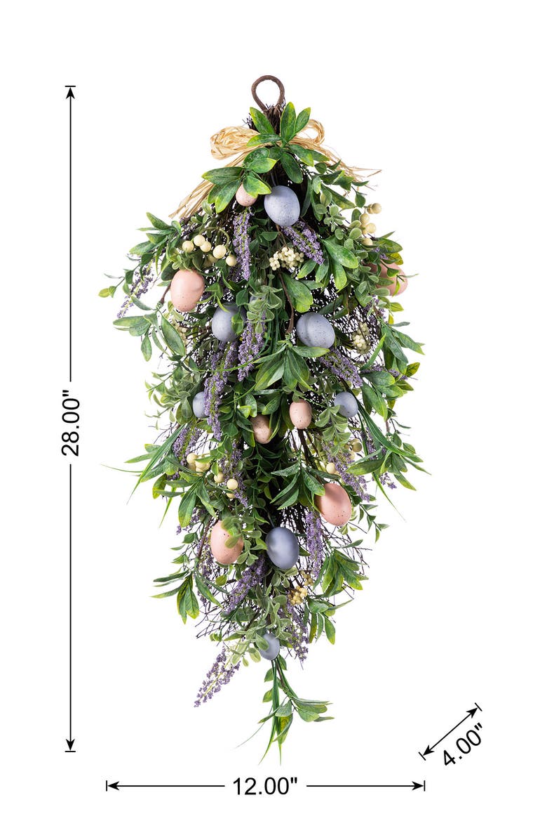 Glitzhome 28"H Easter Egg 
Lavender Swag, Alternate, color, Green