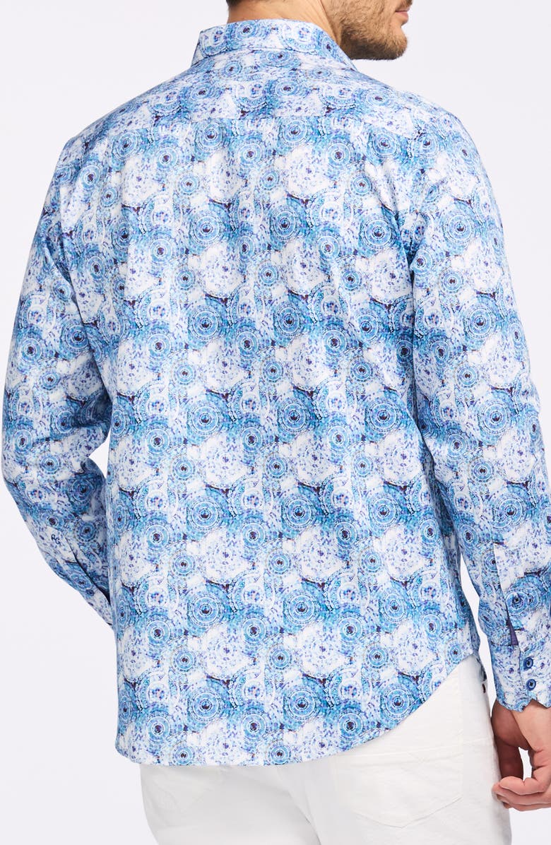 Robert Graham Ripon Cotton Button-Up Shirt, Alternate, color, Blue