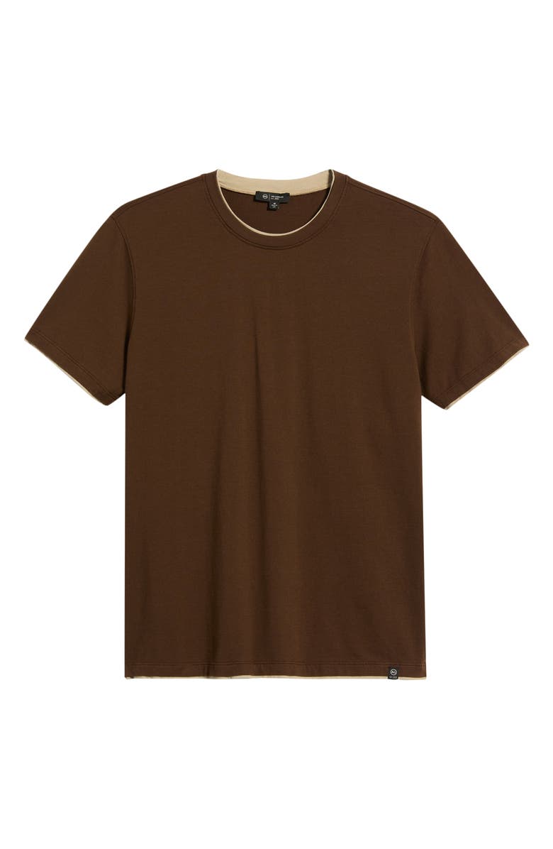 AG Como Double Layer Crewneck T-Shirt, Alternate, color, Oak Barrel/Dry Dust