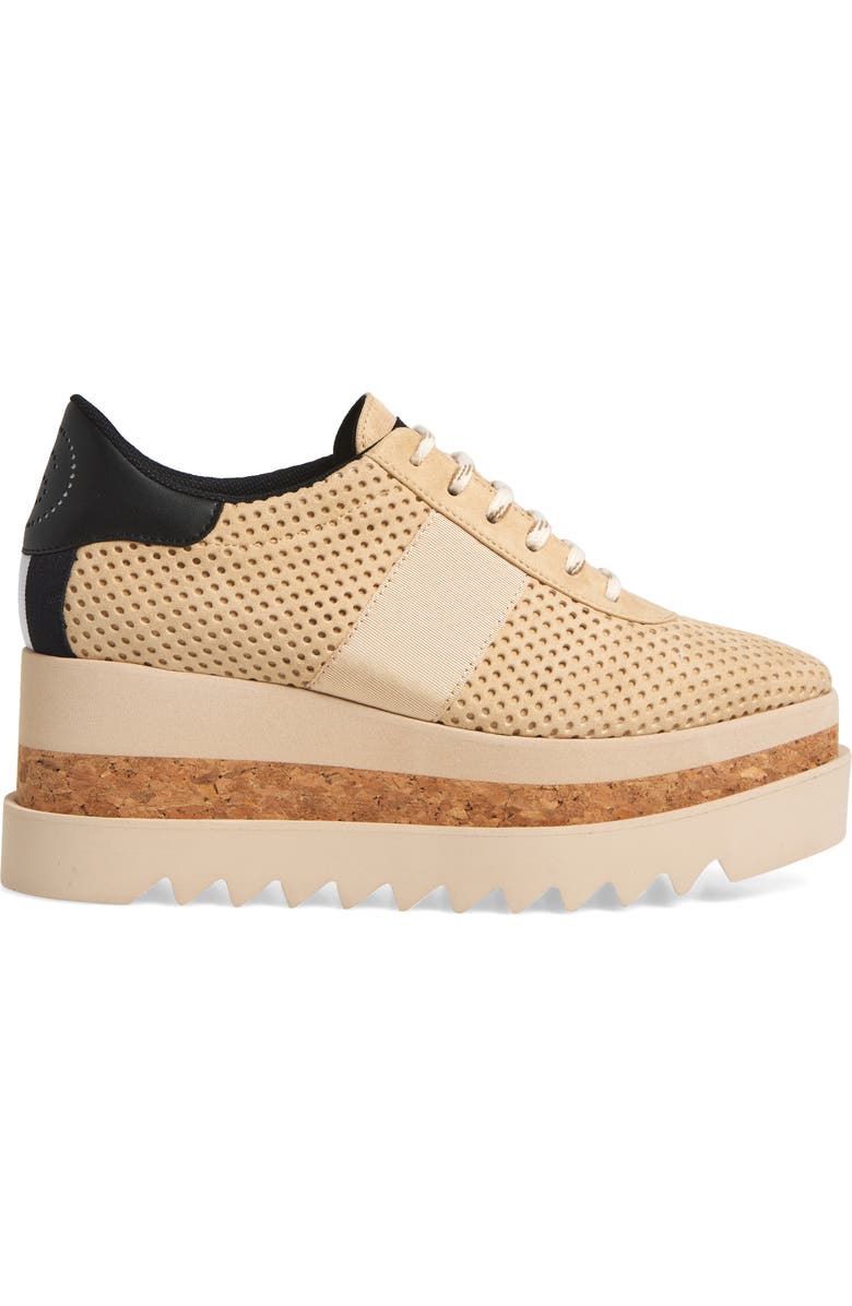 Stella McCartney Sneak-Elyse Platform Wedge Sneaker, Alternate, color, Dust