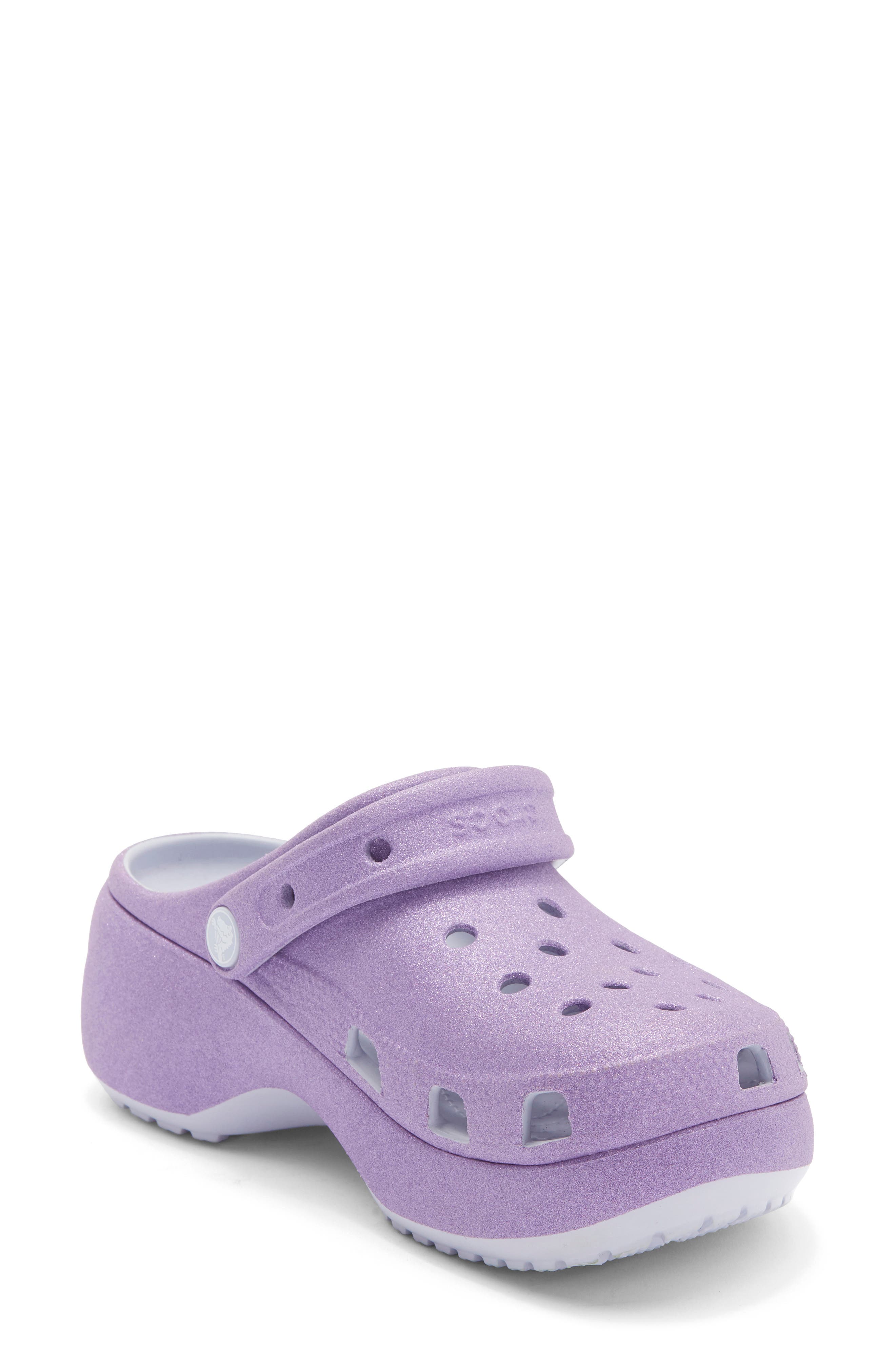 CROCS Platform Iridescent Glitter Clog, Main, color, Purple Moon