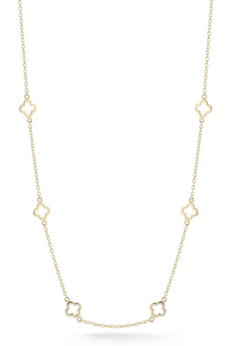 Clover Station Necklace, Main, color, GOLD