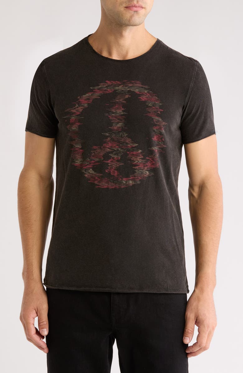 John Varvatos Distorted Peace Sign Cotton Graphic T-Shirt, Main, color, 