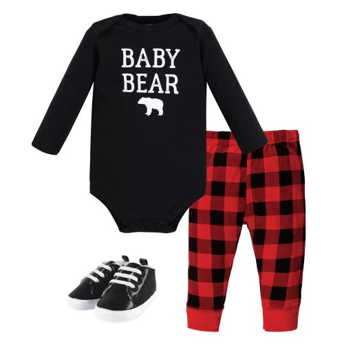 Hudson Baby Kids'  Long Sleeve Bodysuit, Pants And Shoe In Black