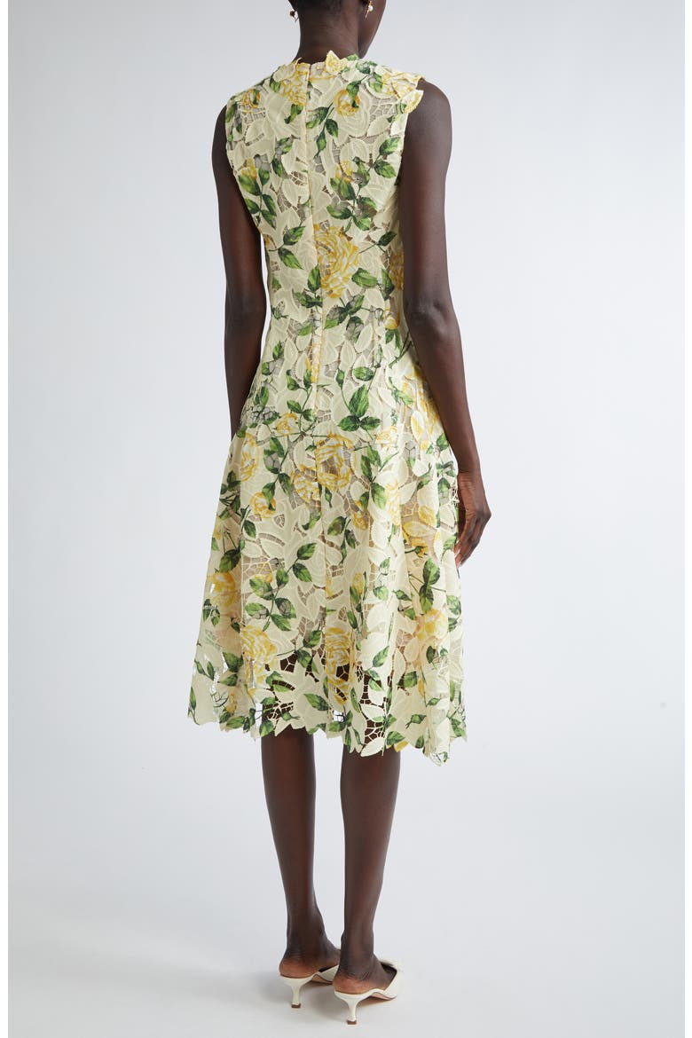 English Rose Guipure Lace Fit & Flare Dress, Alternate, color, YELLOW/ SOFT YELLOW