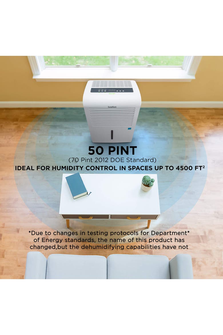 4,500 Sq Ft Dehumidifier with Pump, Large Capacity Compressor Includes Programmable Humidity, Hose Connector, Auto Shutoff and Restart and Washable Filter, Alternate, color, White