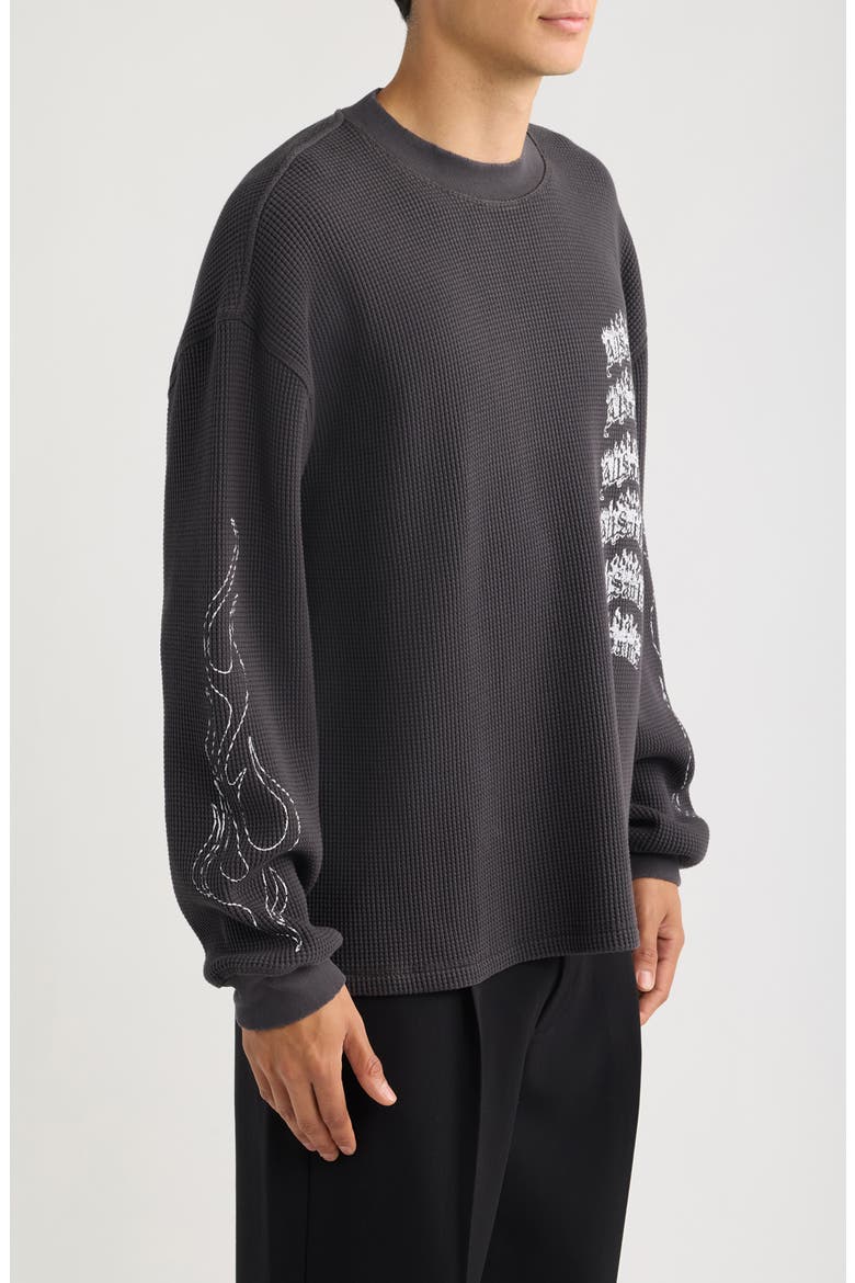 Incendo Graphic Organic Cotton Long Sleeve T-Shirt, Alternate, color, WASHED BLACK