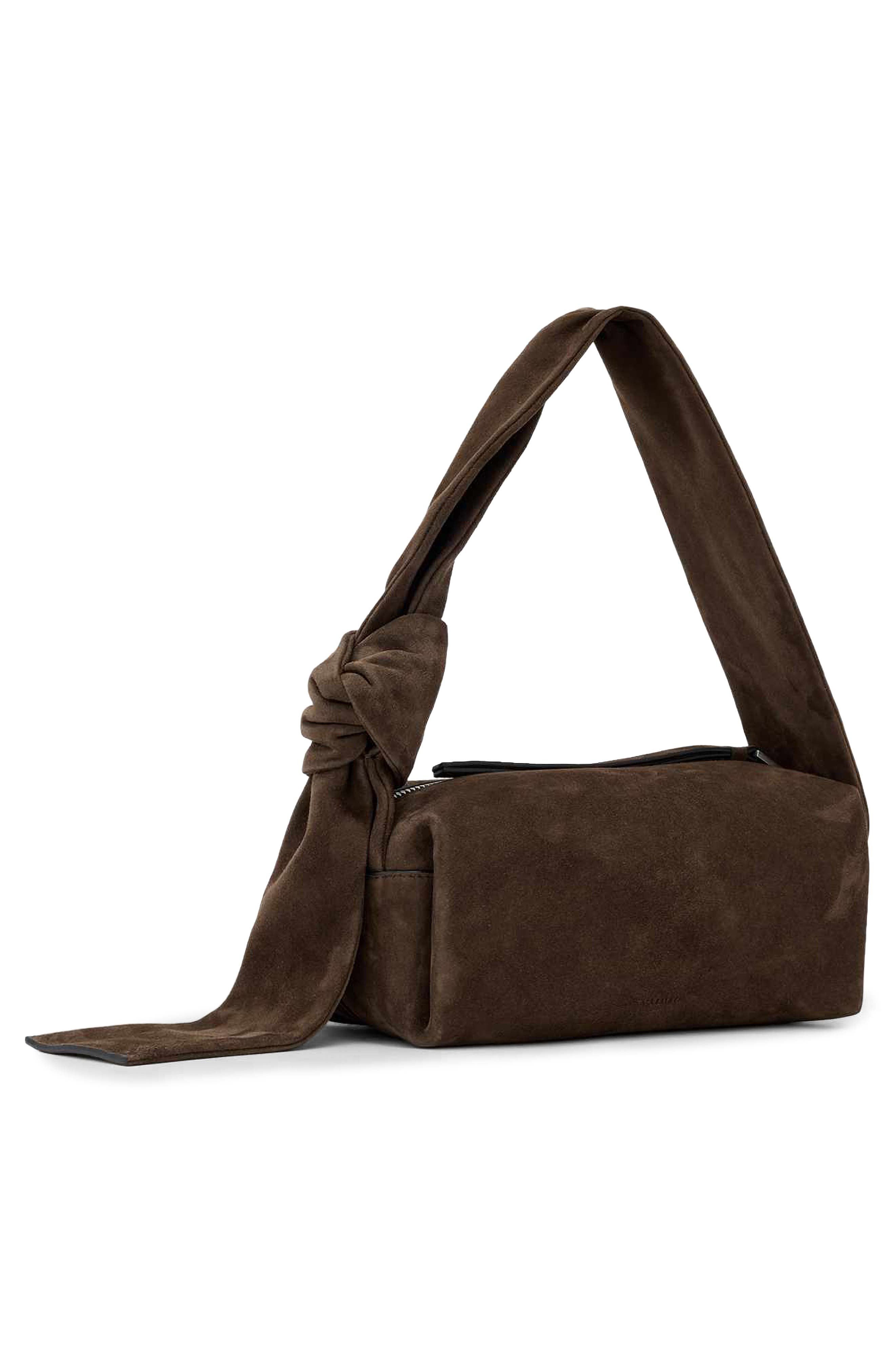 Effie Knot Leather Shoulder Bag, Alternate, color, FANGO BROWN