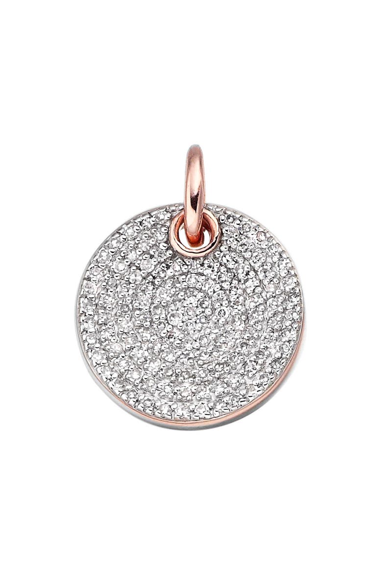 Ava Diamond Disc Pendant Charm, Alternate, color, ROSE GOLD